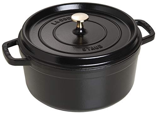Staub Round Cocotte, 5.5 qt, Black Matte
